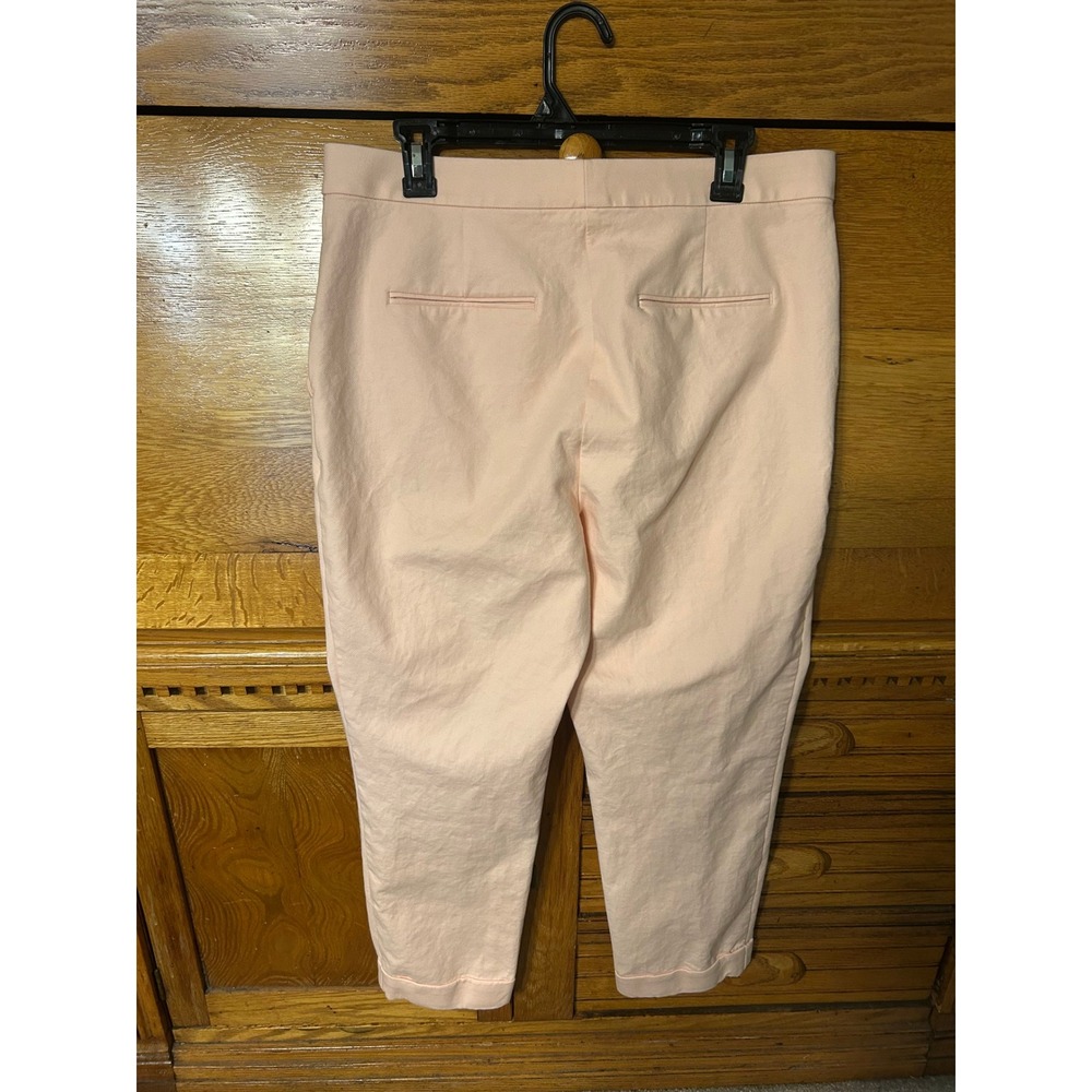 Ann Taylor Peach Pink Ankle Pants Cuffed Straight Leg Trousers Preppy Old Money - Picture 2 of 11